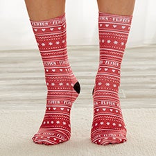 Nordic Christmas Personalized Socks for Adults - 25693