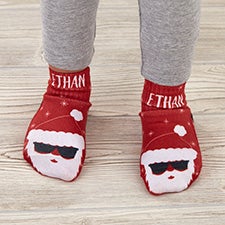 Santa Character Personalized Toddler Christmas Socks - 25697
