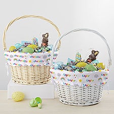 Rainbow Personalized Easter Basket With Drop-Down Handle - 25712