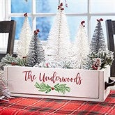 Family Name Personalized Christmas Wood Centerpiece Box - 25714