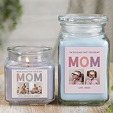 So Glad You're Our Mom Personalized Scented Glass Candle Jars - 25723