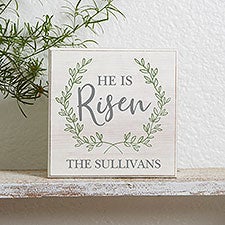 Personalized Easter Decor Shelf Block - He Is Risen - 25724