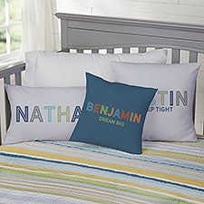 Boys Colorful Name Personalized Throw Pillows - 25760