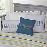 Boy's Colorful Name Personalized Throw Pillows - 25760