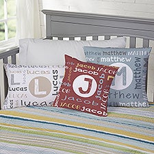 Boys Name & Initial Personalized Throw Pillows - 25761