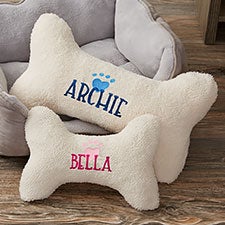 Personalized Dog Bone Pillows - Heart Paw Print - 25772