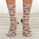 Christmas Stripes Personalized Socks for Adults - 25821