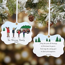 Personalized Christmas Car Family Metal Ornament by philoSophies - 25826