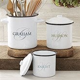 The Heart of Our Home Personalized Enamel Kitchen Canisters - 25829