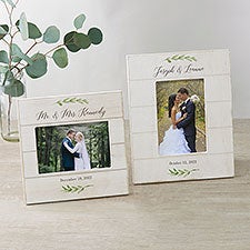Laurels Of Love Personalized Wedding Shiplap Picture Frame - 25835