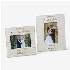 Laurels Of Love Personalized Wedding Shiplap Picture Frame - 25835