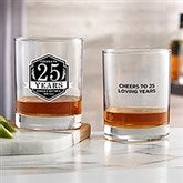 Anniversary Personalized 14 oz Whiskey Glass - 25836
