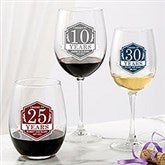 Personalized Anniversary Wine Glasses - 25837