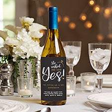 He Asked, She Said Yes! Custom Wine Bottle Labels for Wedding - 25841