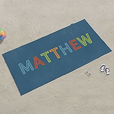 Boys Colorful Name Personalized Kids Beach Towels - 25889