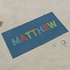 Boys Colorful Name Personalized Kids Beach Towels - 25889