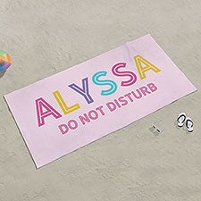 Girls Colorful Name Personalized Kids Beach Towels - 25890