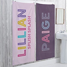 Girls Colorful Name Personalized Kids Bath Towels - 25891