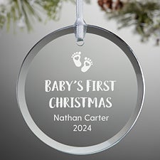 Engraved Babys First Christmas Glass Ornaments - 25927