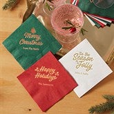 Personalized Christmas Cocktail Napkins - 25941D