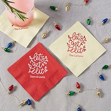 Lets Get Lit Personalized Cocktail Napkins - 25943D