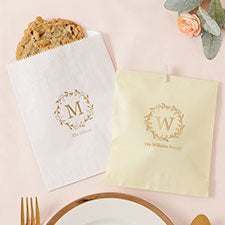 Monogram Laurels Personalized Party Favor Bags - 25966D