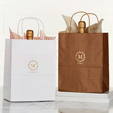 Monogram Laurels Personalized Gift Bags - 25975D