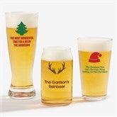Personalized Christmas Icon Beer Glasses - 25995