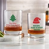 Personalized Christmas Icon Whiskey Glasses - 25996