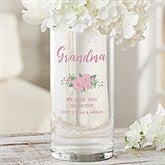 Pink Floral Personalized 7.5-inch Cylinder Vase for Grandma - 26031
