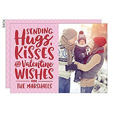 Sending Hugs Personalized Valentines Day Photo Cards - 26049
