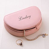 Personalized Leather Jewelry Travel Case - 2609