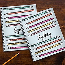 Playful Pencils Personalized Large Notebooks - Set of 2 - 26093
