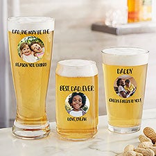 Personalized Photo Beer Glasses - Photo Message For Him - 26103