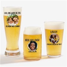 Personalized Photo Beer Glasses - Photo Message For Him - 26103