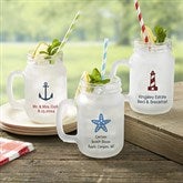 Personalized Nautical Frosted Mason Jar Glasses - 26114