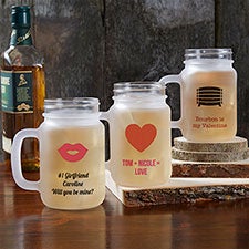 Valentine's Day Personalized Mason Jar Glasses - 26117