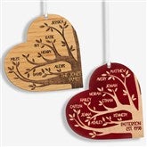 Personalized Wood Heart Family Tree Ornaments - 26131