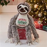 Merry Slothmas Personalized Sloth Stuffed Animal - 26132
