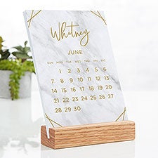 Geo Marble Personalized Wooden Easel Calendar - 26134