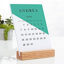 Color Block Personalized Easel Desk Calendar - 26135