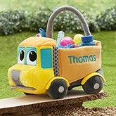 Construction Truck Embroidered Plush Easter Basket - 26153