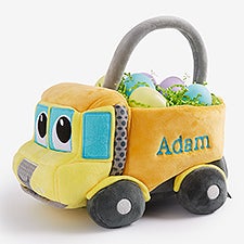Construction Truck Embroidered Plush Easter Basket - 26153