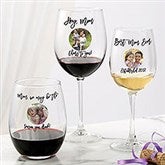 Personalized Photo Wine Glasses - Photo Message For Her - 26155