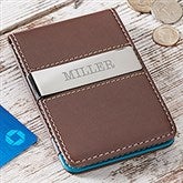 Classic Celebrations Personalized Brown Money Clip Wallet - 26194
