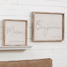 Simple  Sweet Personalized Baby Barnwood Frame Wall Art - 26222