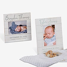Simple  Sweet Personalized Shiplap Baby Picture Frame - 26226
