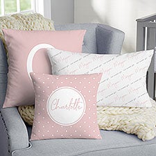 Simple & Sweet Personalized Baby Girl Throw Pillow - 26227