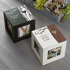 Carved In Love Personalized Photo Cubes - 26231