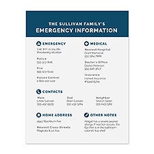 Emergency Contact Refrigerator Magnet - 26256
